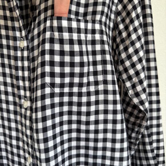Grayson The Hero Gingham Plaid Button Down Shirt in Black White Small - Picture 5 of 8
